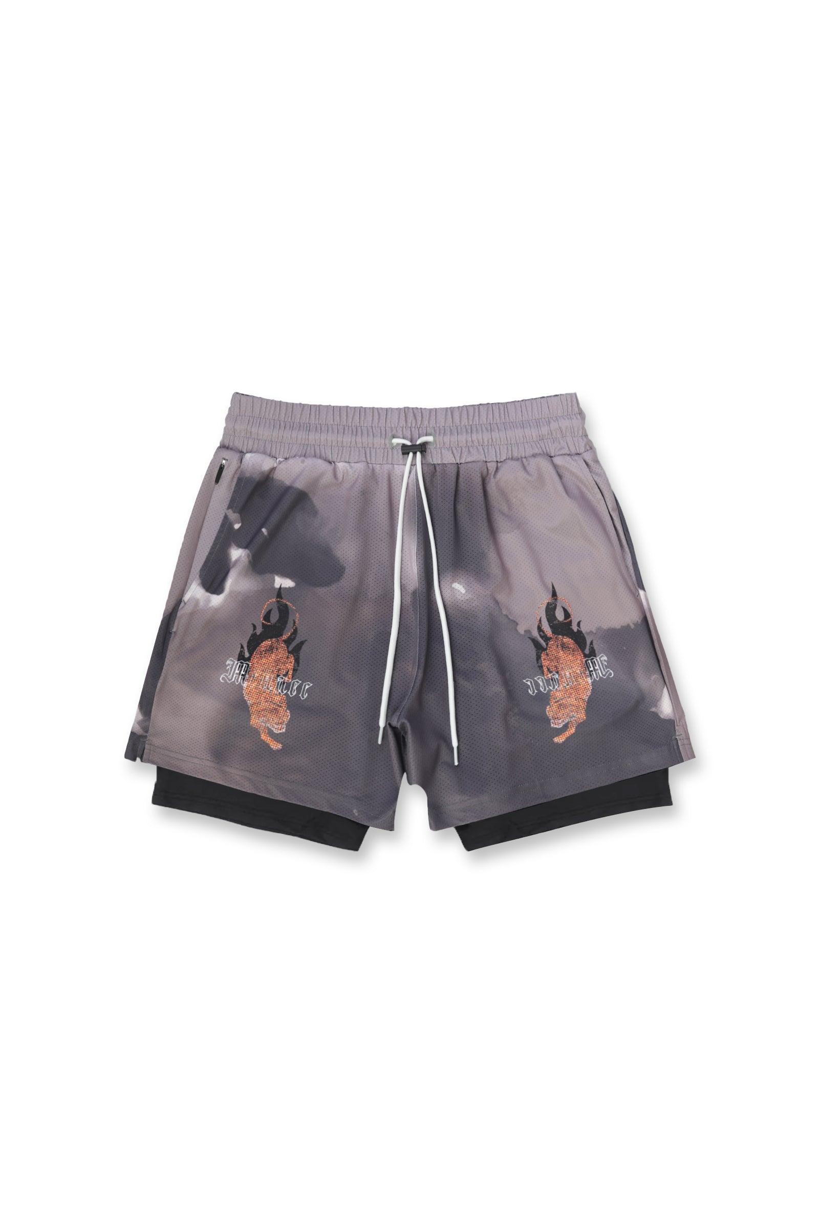 Pro 2 in 1 7" Training Shorts - Tiger Inferno - Jed North