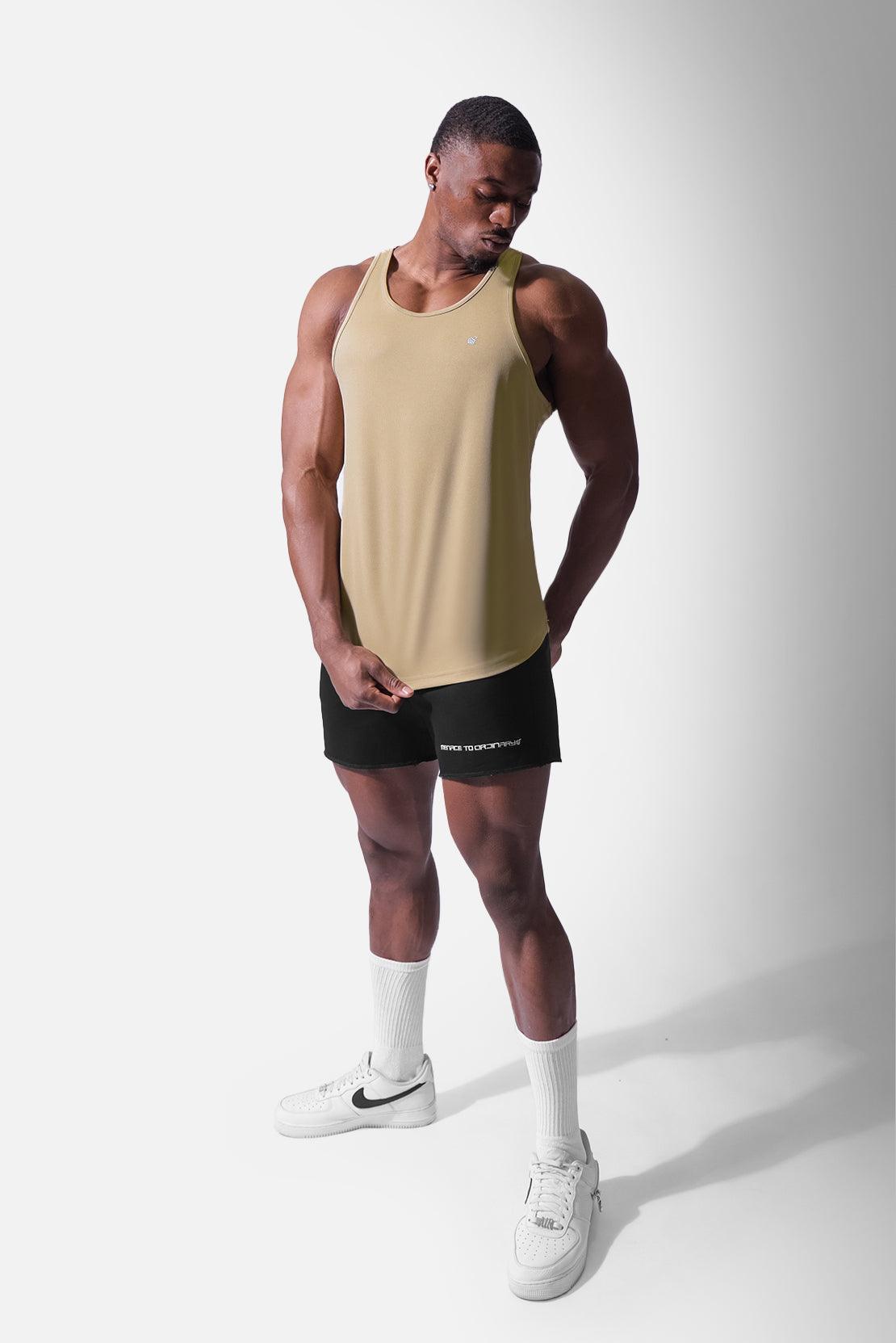 Dri-Fit Workout Bodybuilding Stringer - Khaki - Jed North