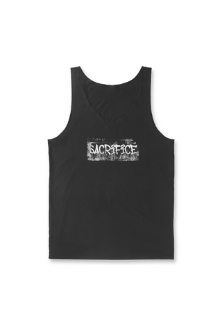 Graphic Training Raw-Edge Muscle Tank Top - Distressed Black - Jed North