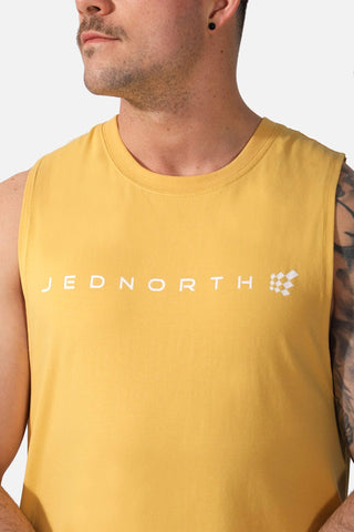 Men's Sleeveless Training Tee - Mustard - Jed North