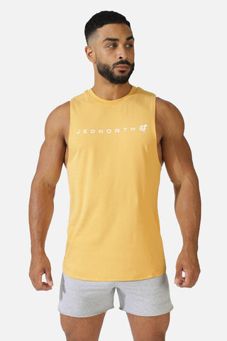 Men's Sleeveless Training Tee - Mustard - Jed North