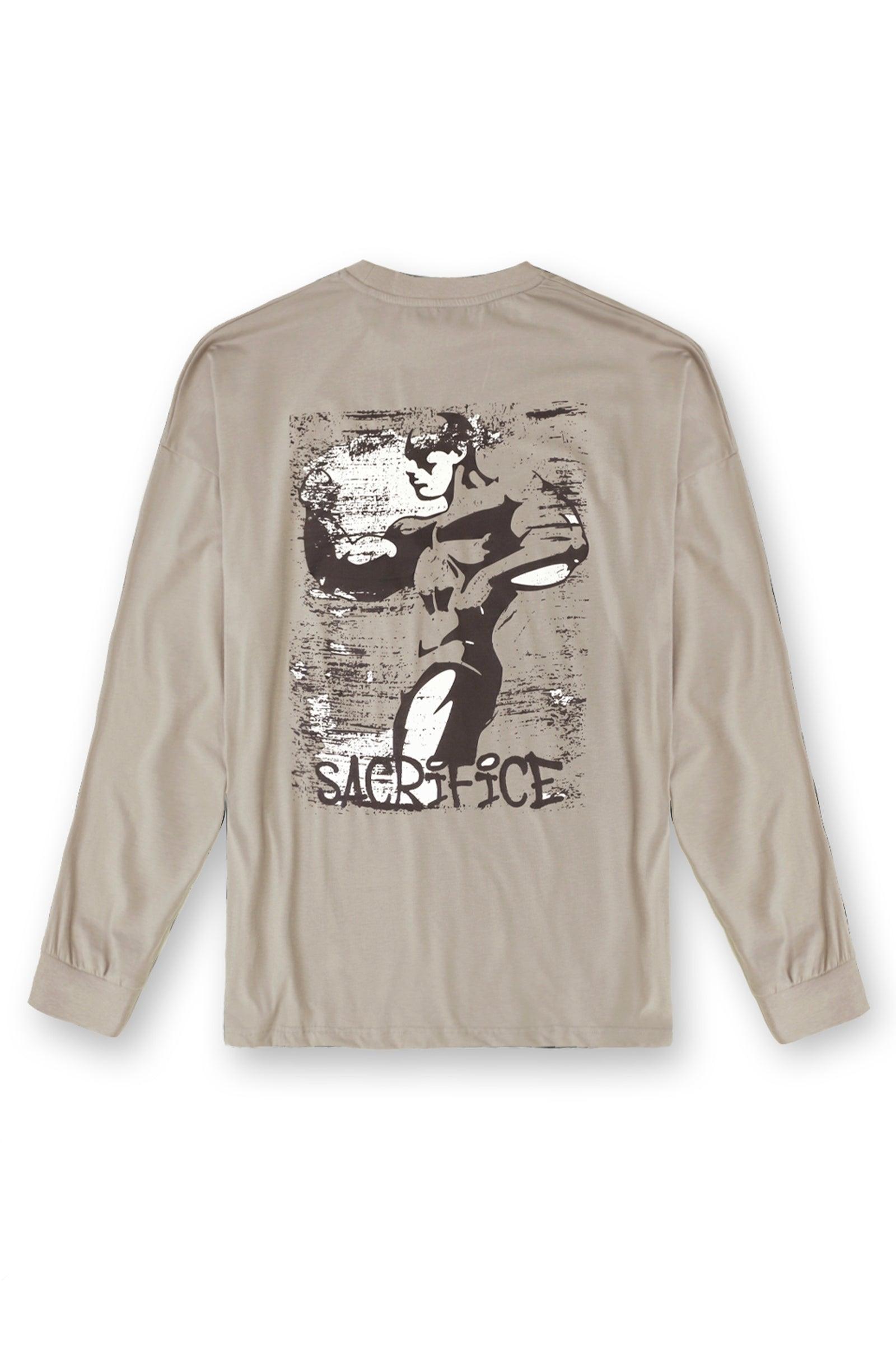 Energy Oversized Long Sleeve T-Shirt - Sacrifice Gray - Jed North