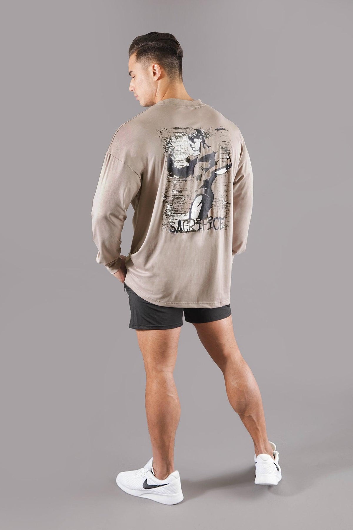 Energy Oversized Long Sleeve T-Shirt - Sacrifice Gray - Jed North