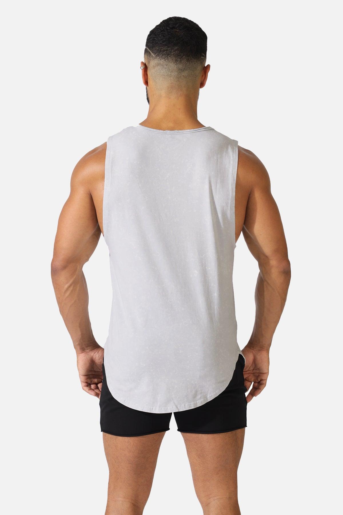 Vintage Washed Muscle Tee - Light Gray - Jed North