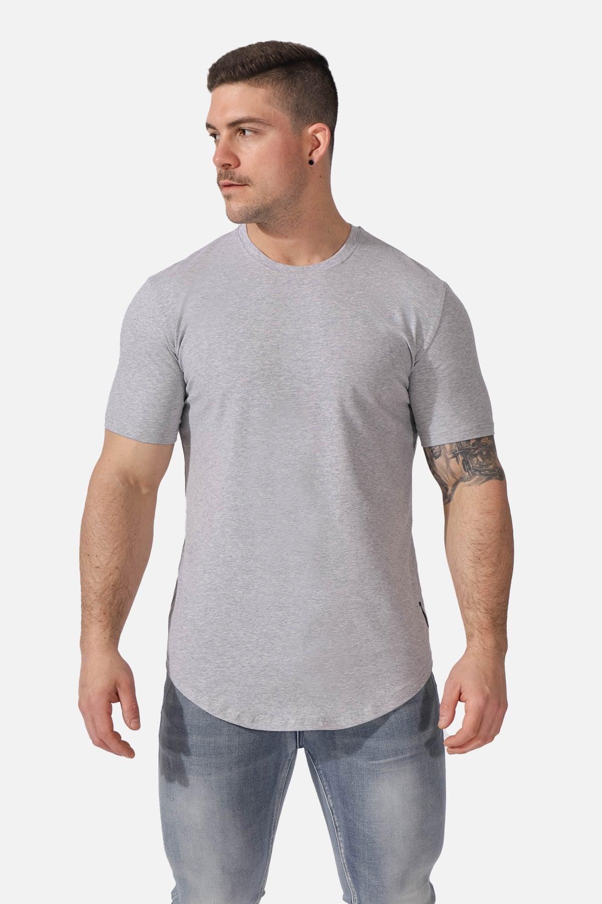 Men's Casual Fitted T-Shirt - Light Gray - Jed North