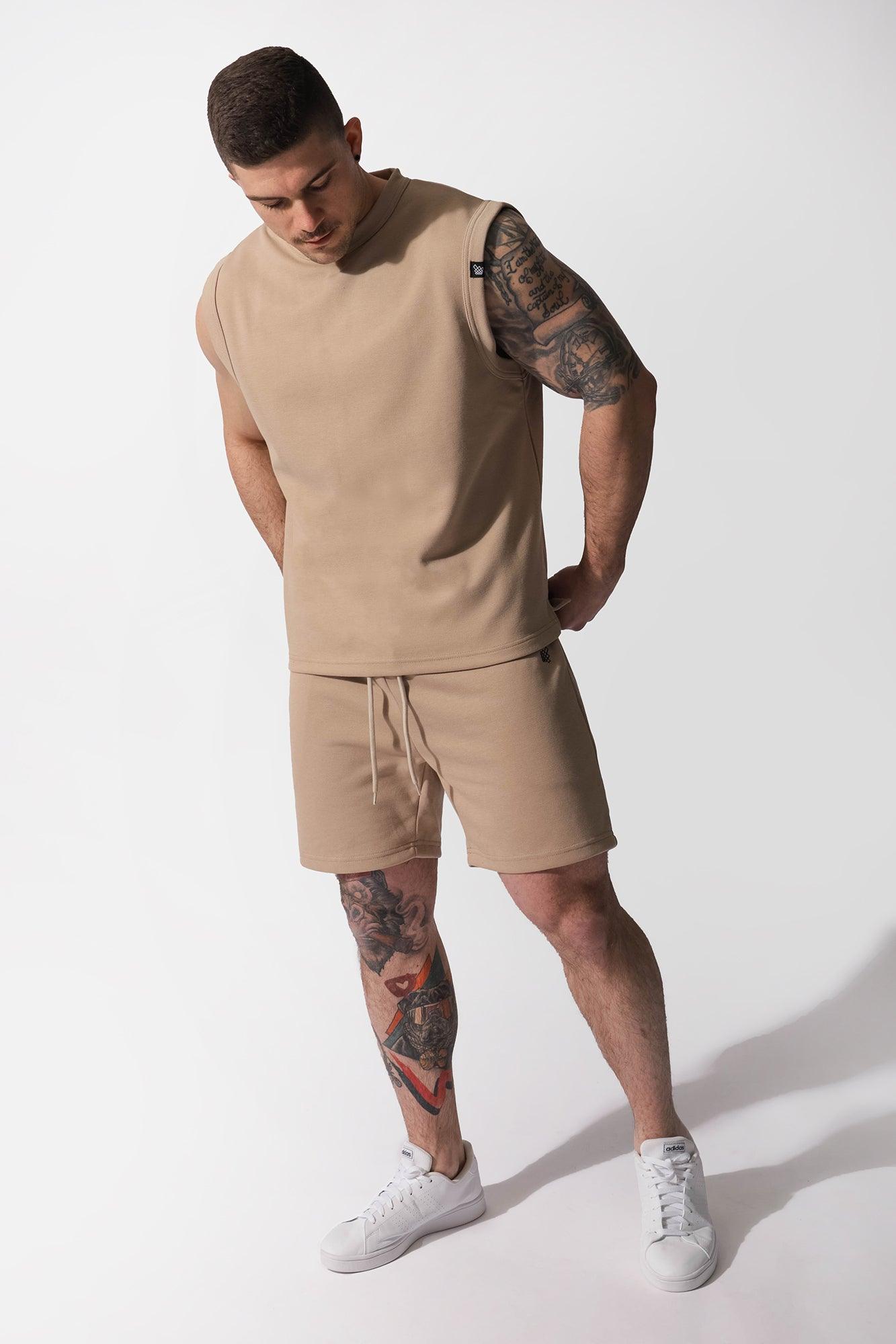 Amplify Casual Muscle Tee - Khaki - Jed North