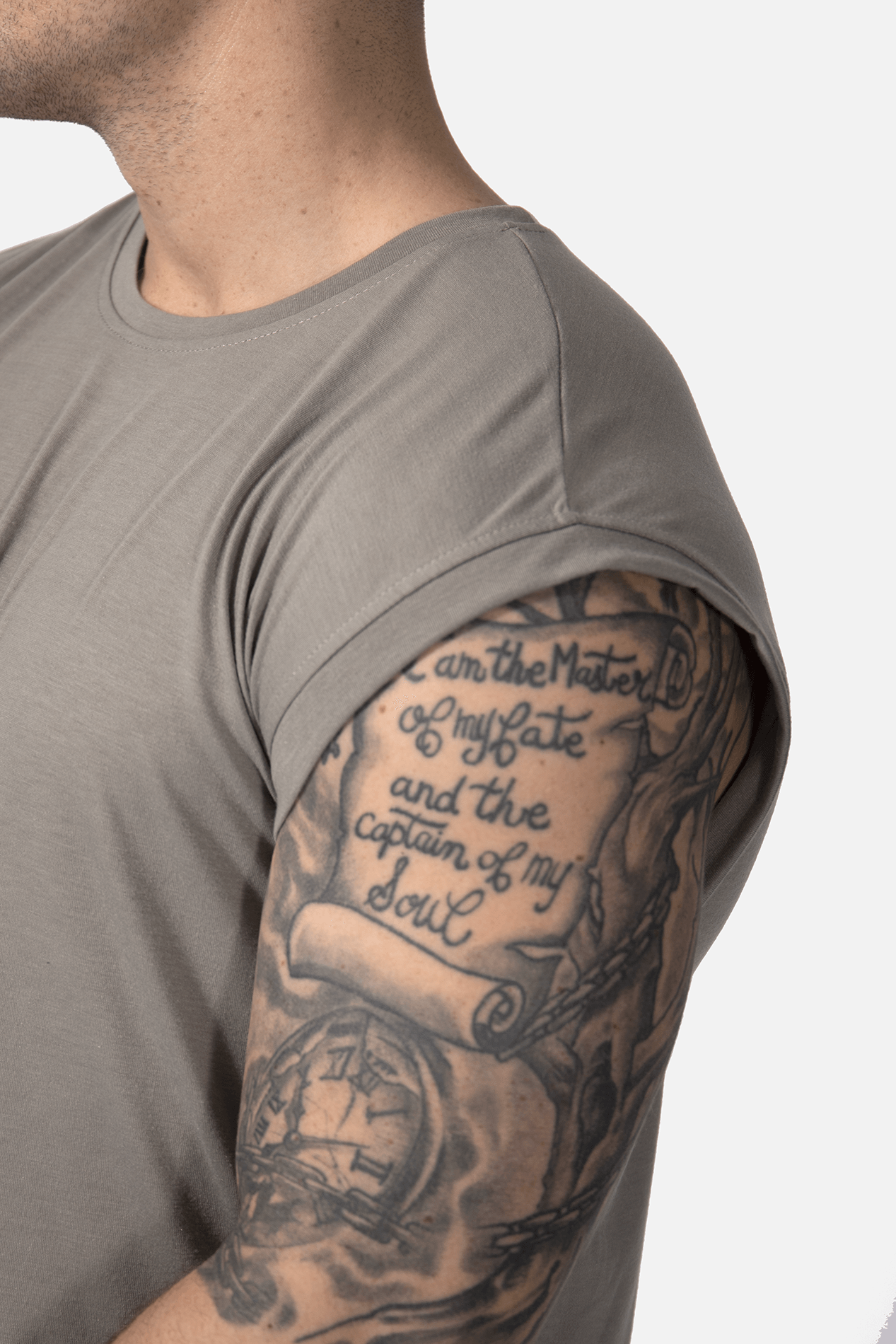Capped Sleeve Muscle Tee - Light Gray - Jed North