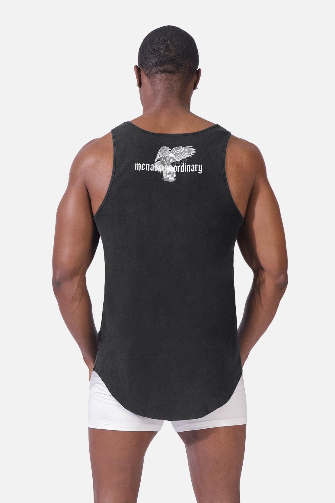 Heavy Duty Workout Tank Top - Washed Black Eagle - Jed North