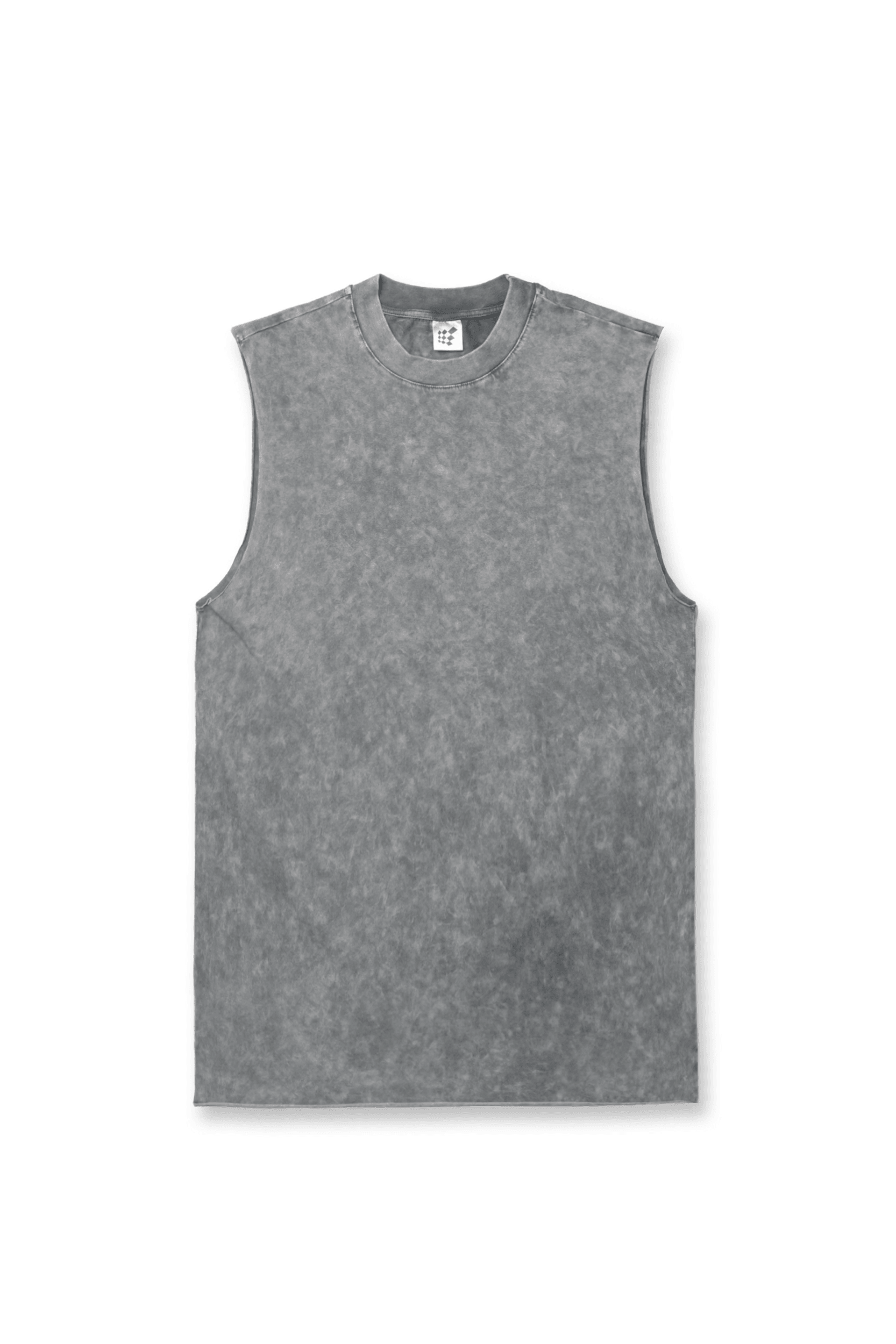 Raw Hem Vintage Washed Muscle Tee - Gray - Jed North