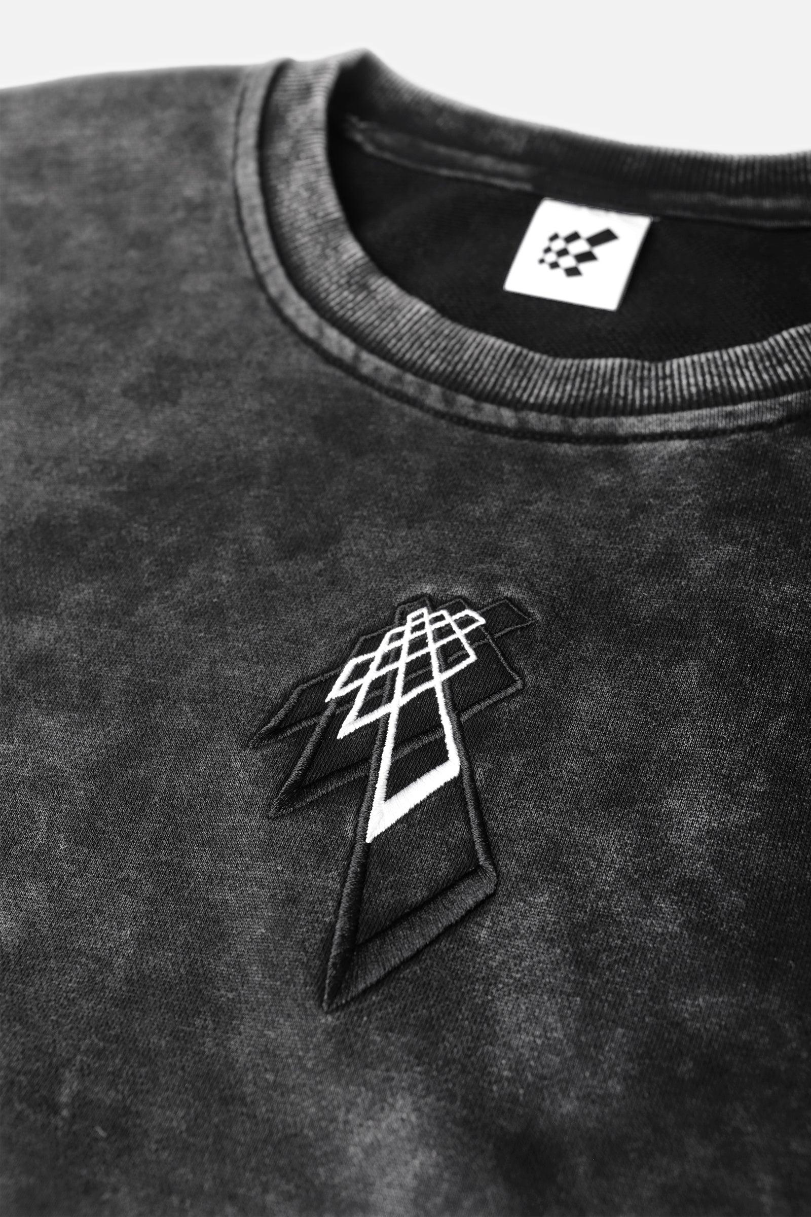 Certified Oversized Crewneck Sweater - Black Logo - Jed North