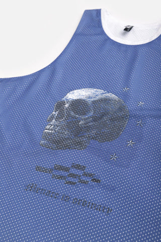 Lightning Mesh Reversible Basketball Tank - White & Blue - Jed North