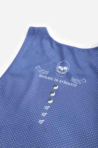 Lightning Mesh Reversible Basketball Tank - White & Blue - Jed North