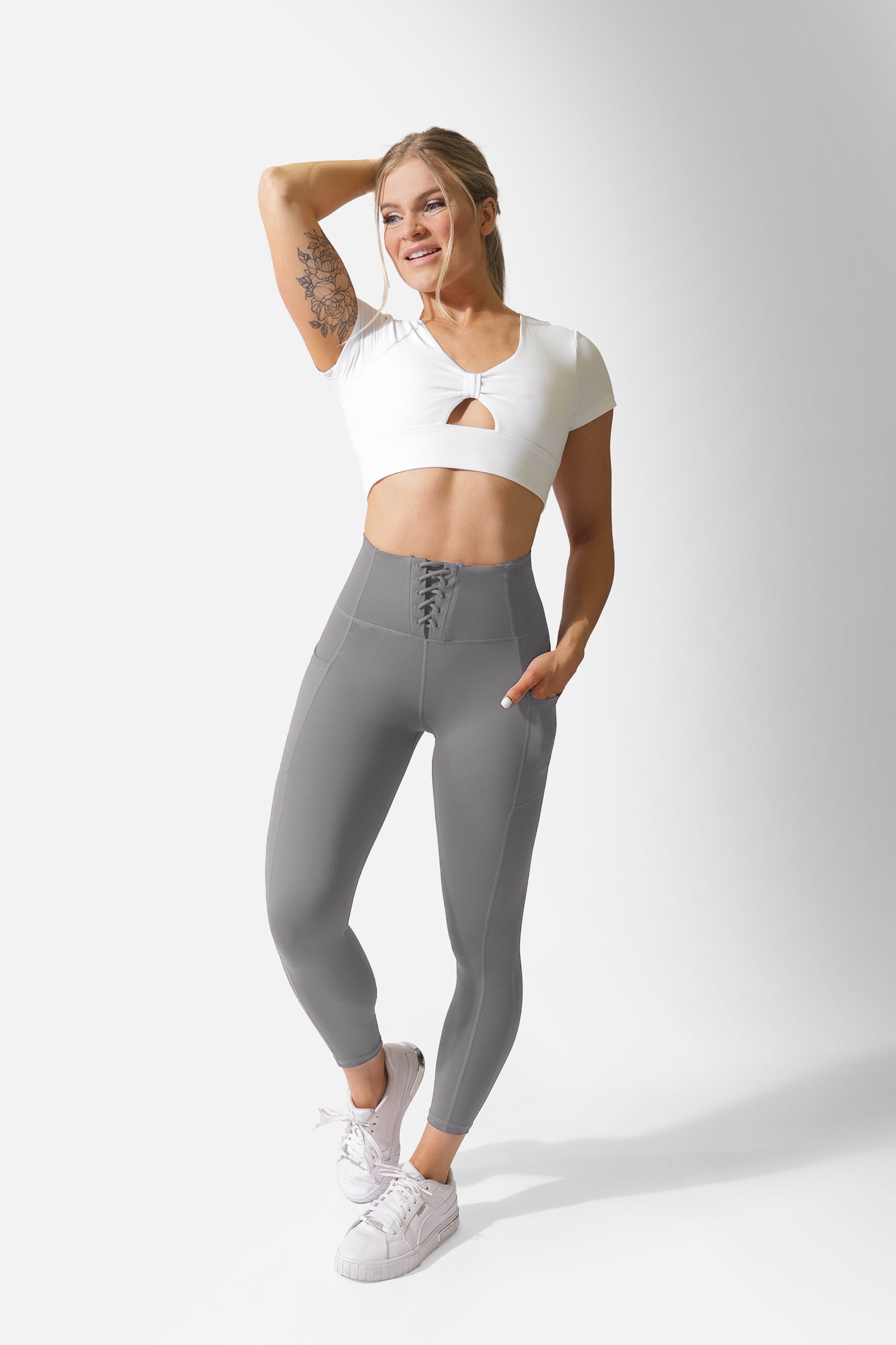 Lacey Pocket Leggings - Gray – Jed North
