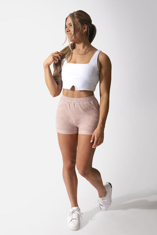 Reign Padded Crop Top - White