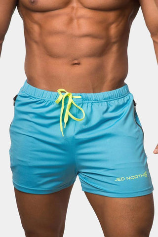 Agile Bodybuilding 4'' Shorts w Zipper Pockets - Aqua Blue – Jed North