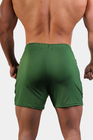 Agile Bodybuilding 4'' Shorts w Zipper Pockets - Green - Jed North