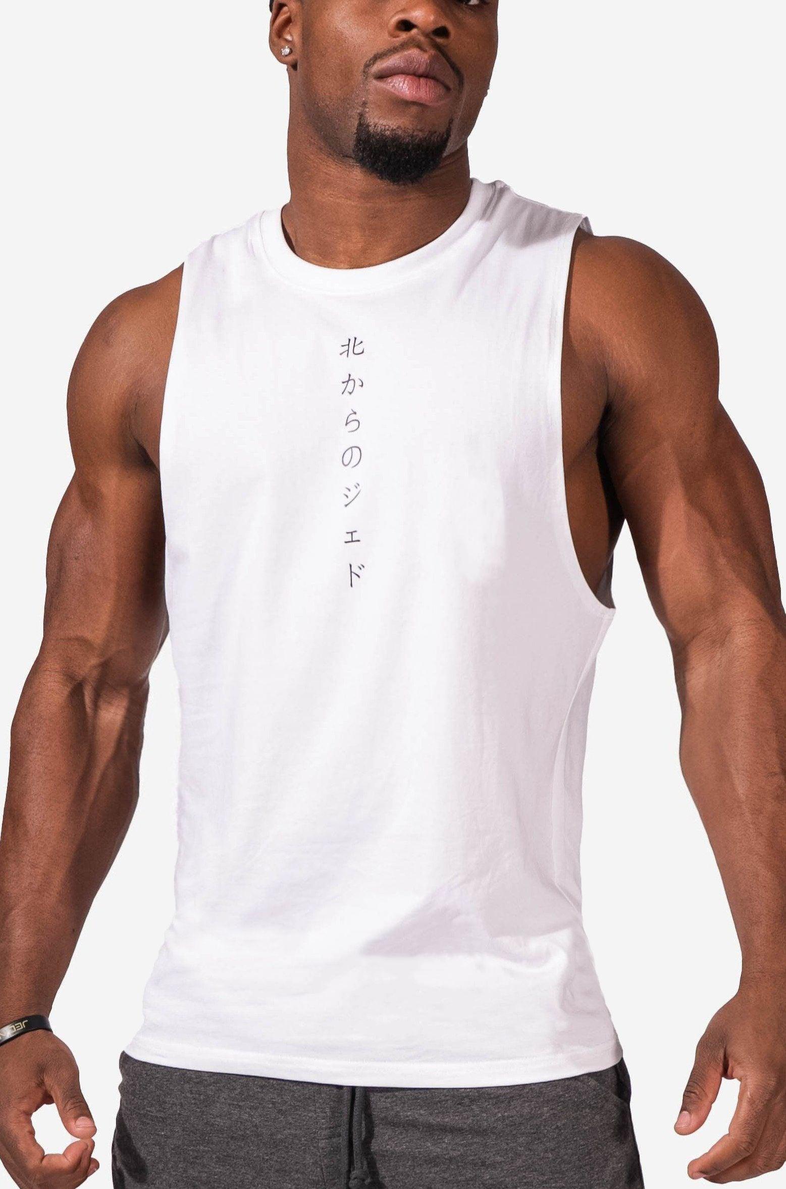Workout Tank Tops for Men | Bodybuilding & Fitness Gym Wear| Jed North XXXL / White