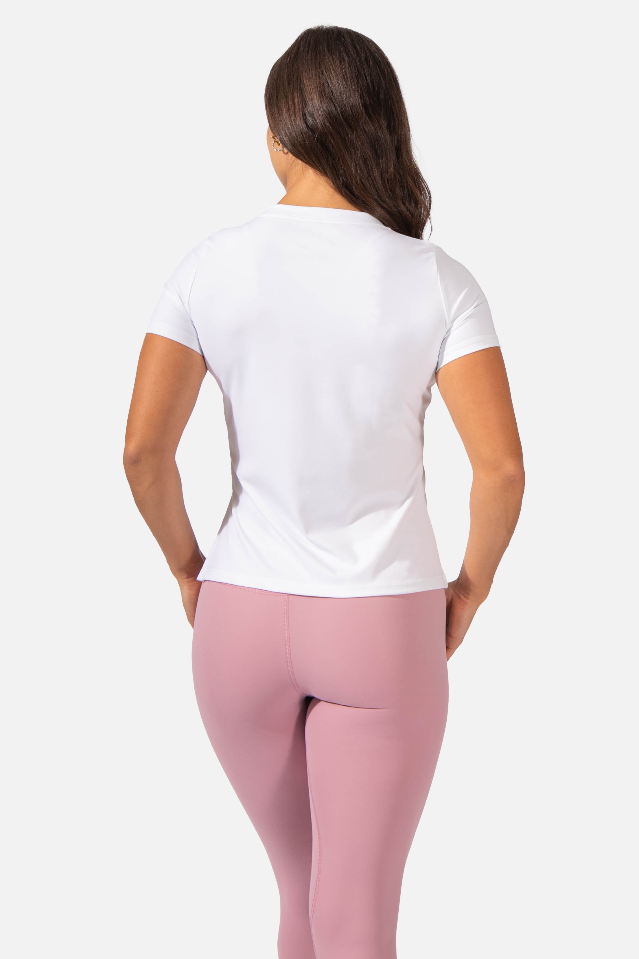 Asymmetrical Fitted Workout T-Shirt - White Women's Crop Top Jed North 