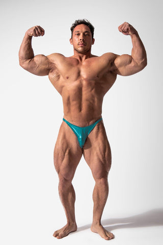 Bodybuilding Performance Posing Trunks - Blue Pose Trunks Jed North 