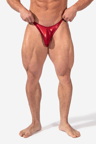 Bodybuilding Performance Posing Trunks - Red Pose Trunks Jed North 