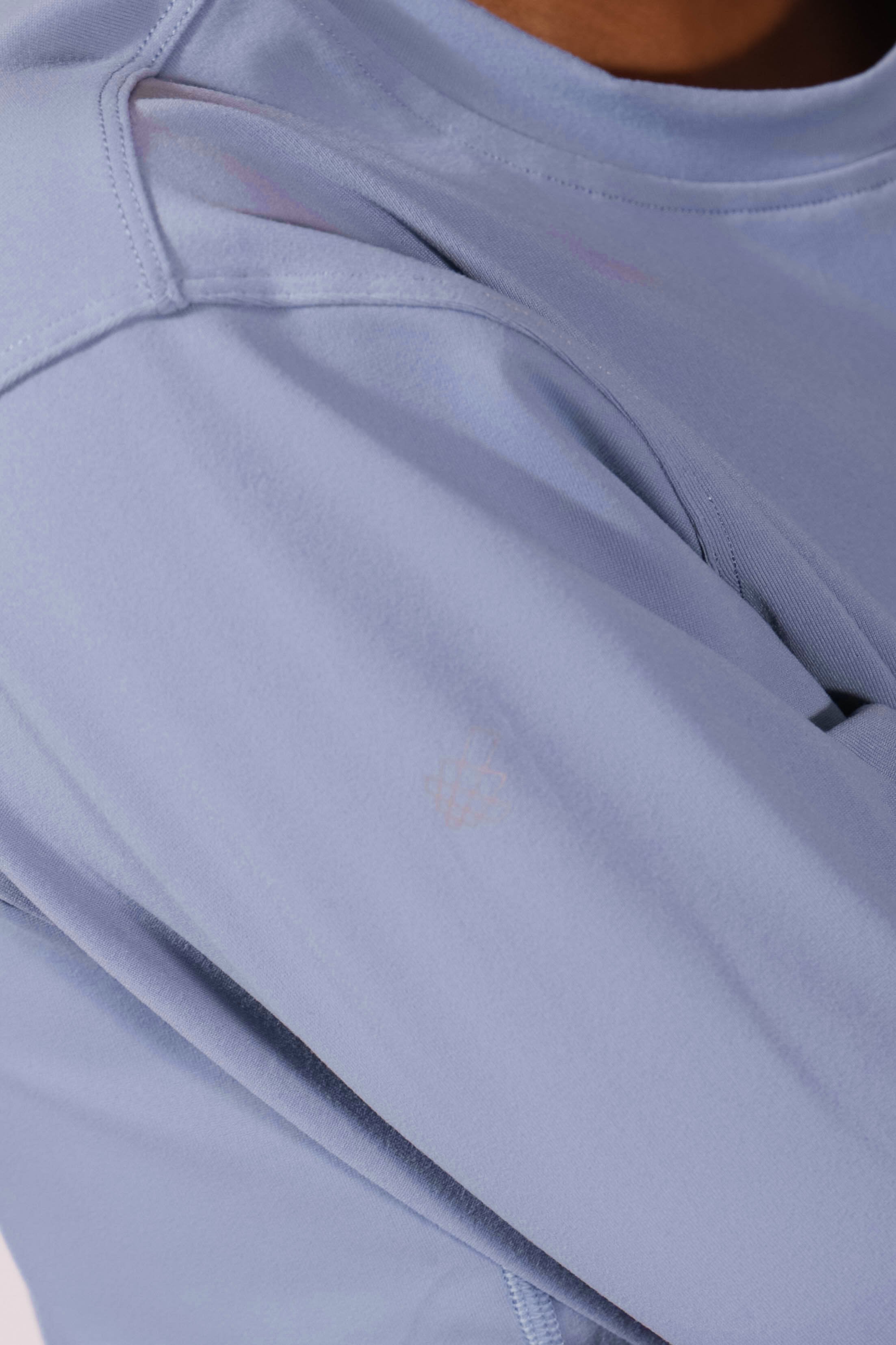 Brushed Short Sleeve Crop Tee - Blue Women's Crop Top Jed North 