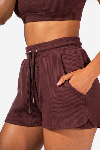 Coco Ribbed Shorts - Brown Women's shorts Jed North 