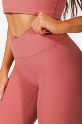 Flow Leggings V Waist - Dark Pink Women Leggings Jed North 