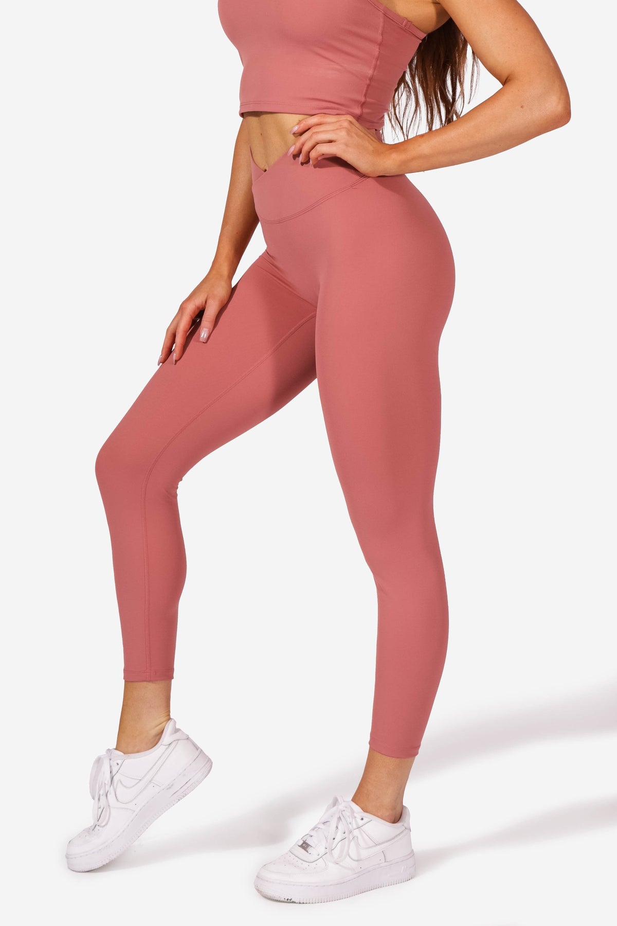 Pink Crossover Leggings with Pockets – Luv'em Teez