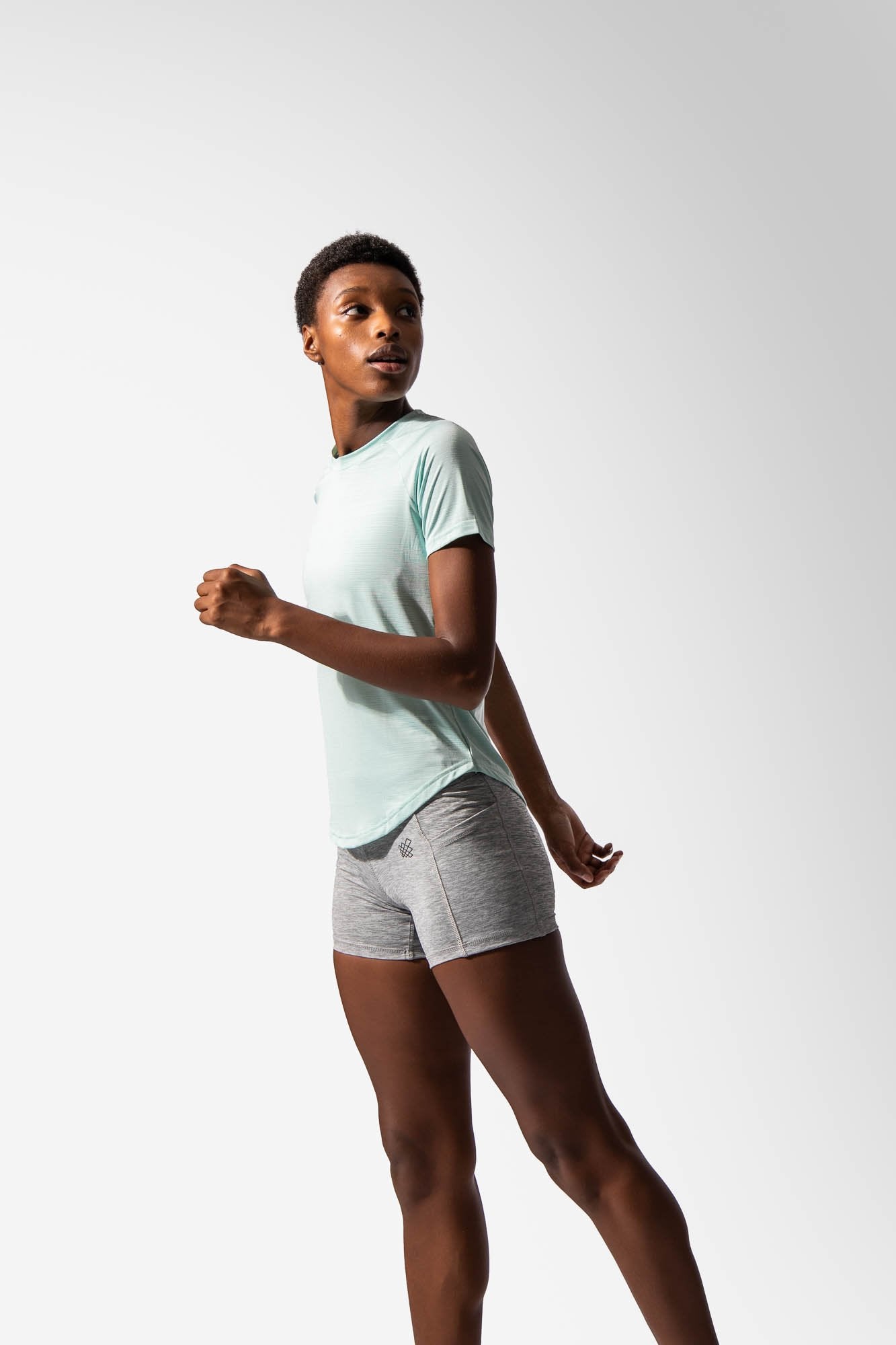 Full-Length Light-Weight Gym T-Shirt - Mint Women's Crop Top Jed North 