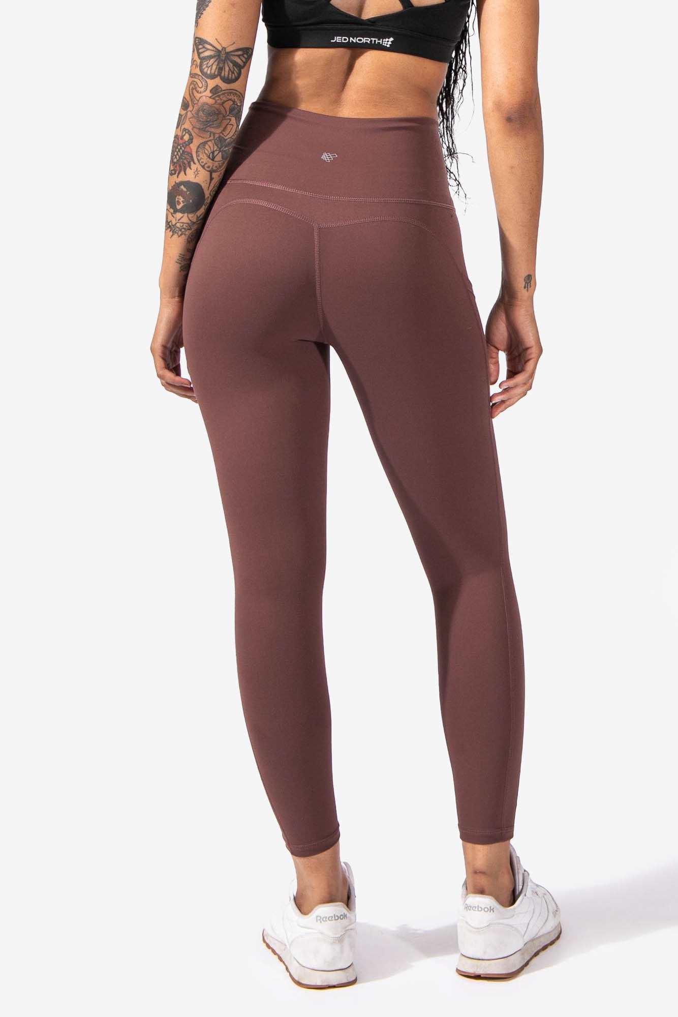 High Waist Lace-Up Leggings - Brown Women Leggings Jed North 