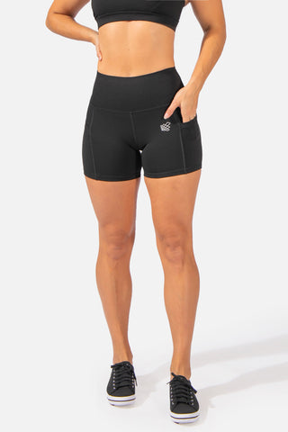 High-Waisted Shorts With Pockets - Black Women's shorts Jed North 