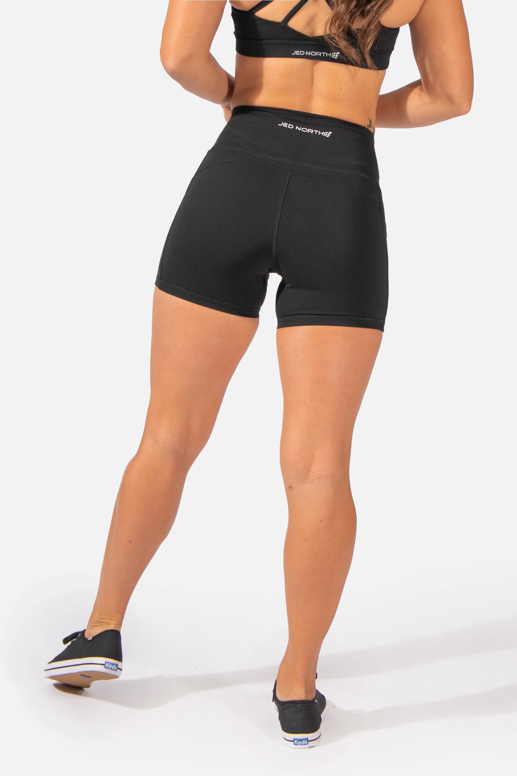 High-Waisted Shorts With Pockets - Black Women's shorts Jed North 