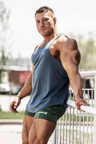 Dri-Fit Bodybuilding Workout Stringer - Gray - Jed North