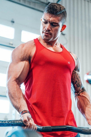 Dri-Fit Workout Bodybuilding Stringer  - Red - Jed North