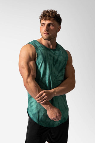 Luxe Flex Training Muscle Tee - Tie Dye Green - Jed North