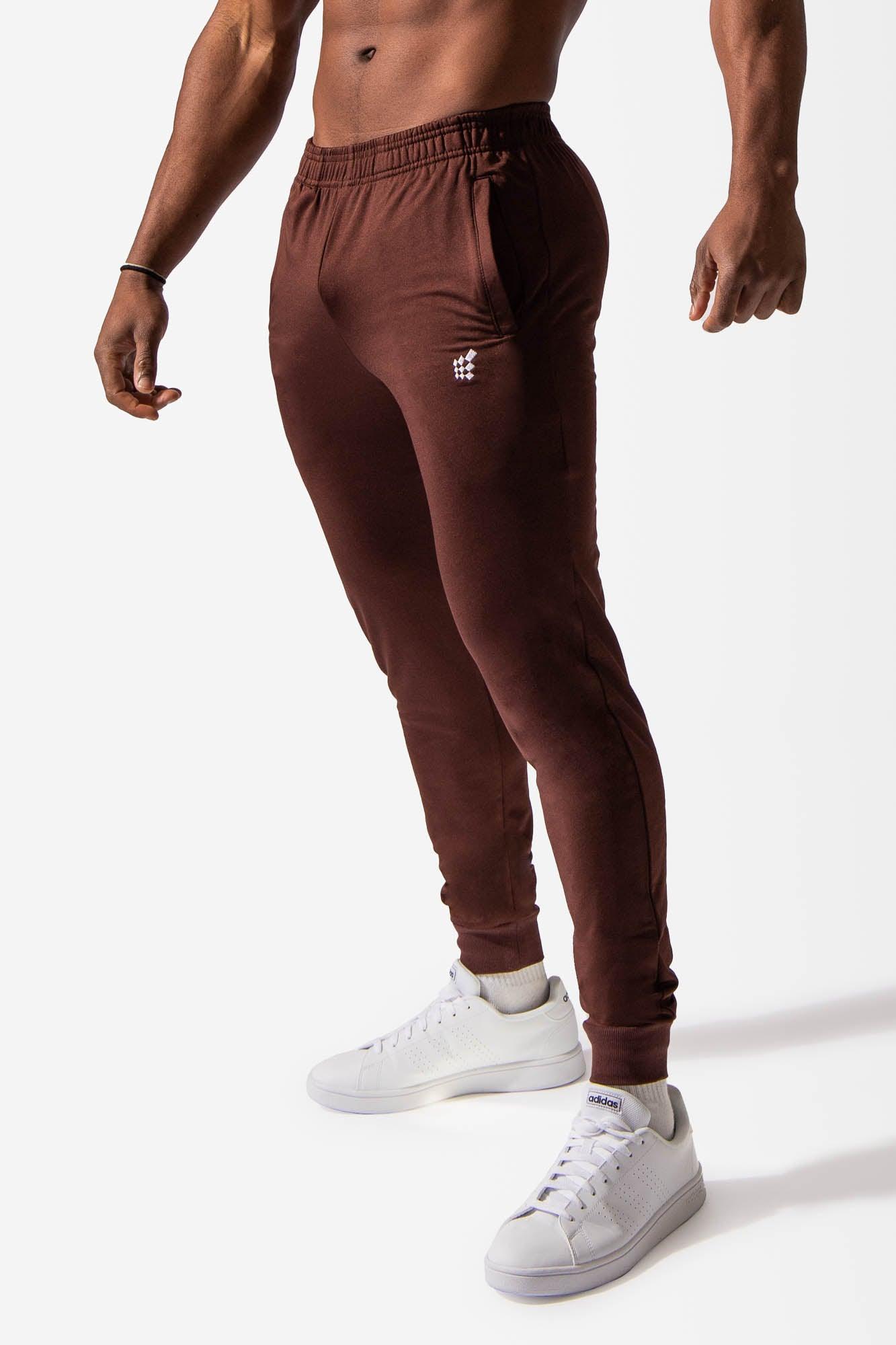 Men's Fitted Tapered Joggers - Brown JN-JOG Jed North 