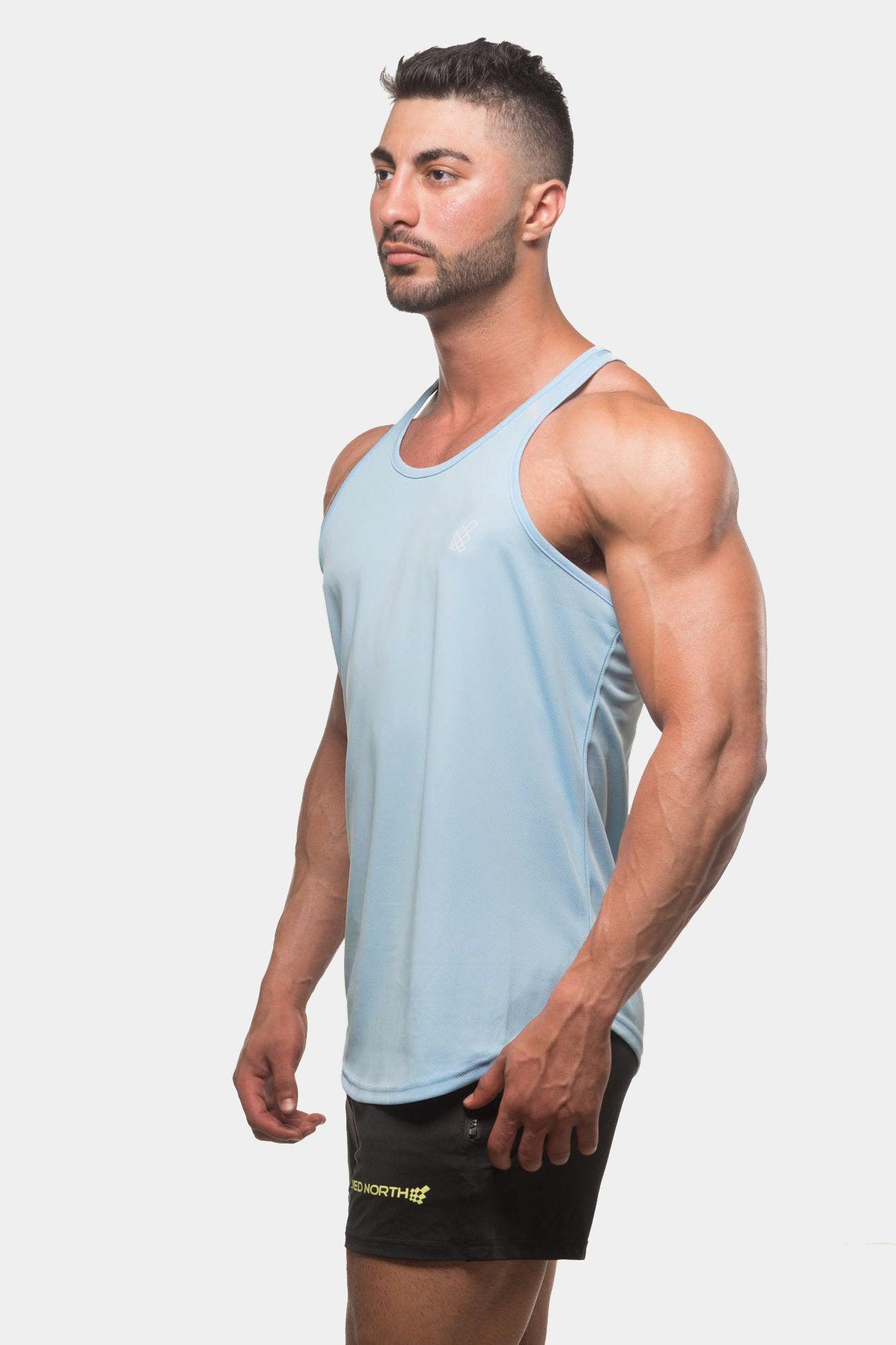 Lightning Mesh Reversible Workout Tank Top - Blue Sky – Jed North