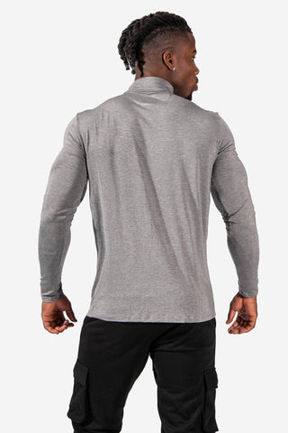 Mock Neck Long Sleeve Tee - Gray T-Shirts Jed North 