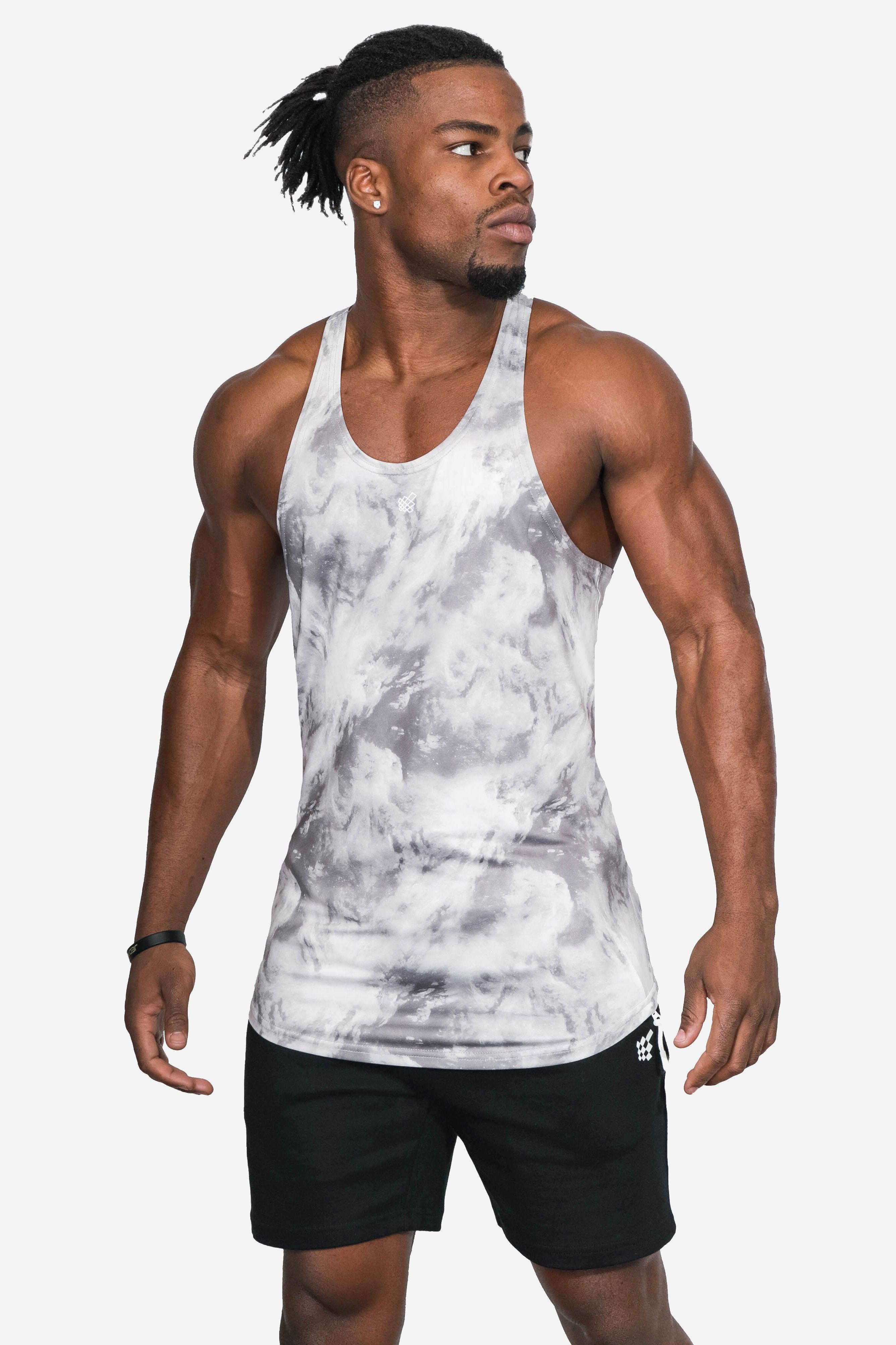 Muscle Workout Tank Top Stringer - Tie Dye Black Tank Tops Jed North 