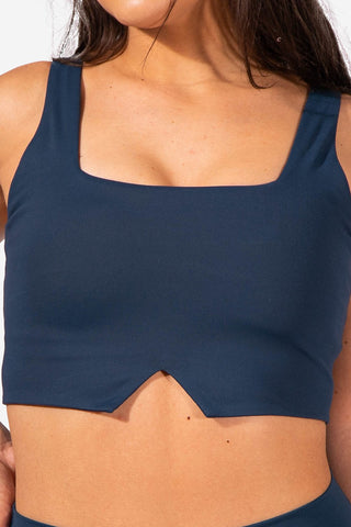 Reign Padded Crop Top - Navy Sports Bra Jed North 
