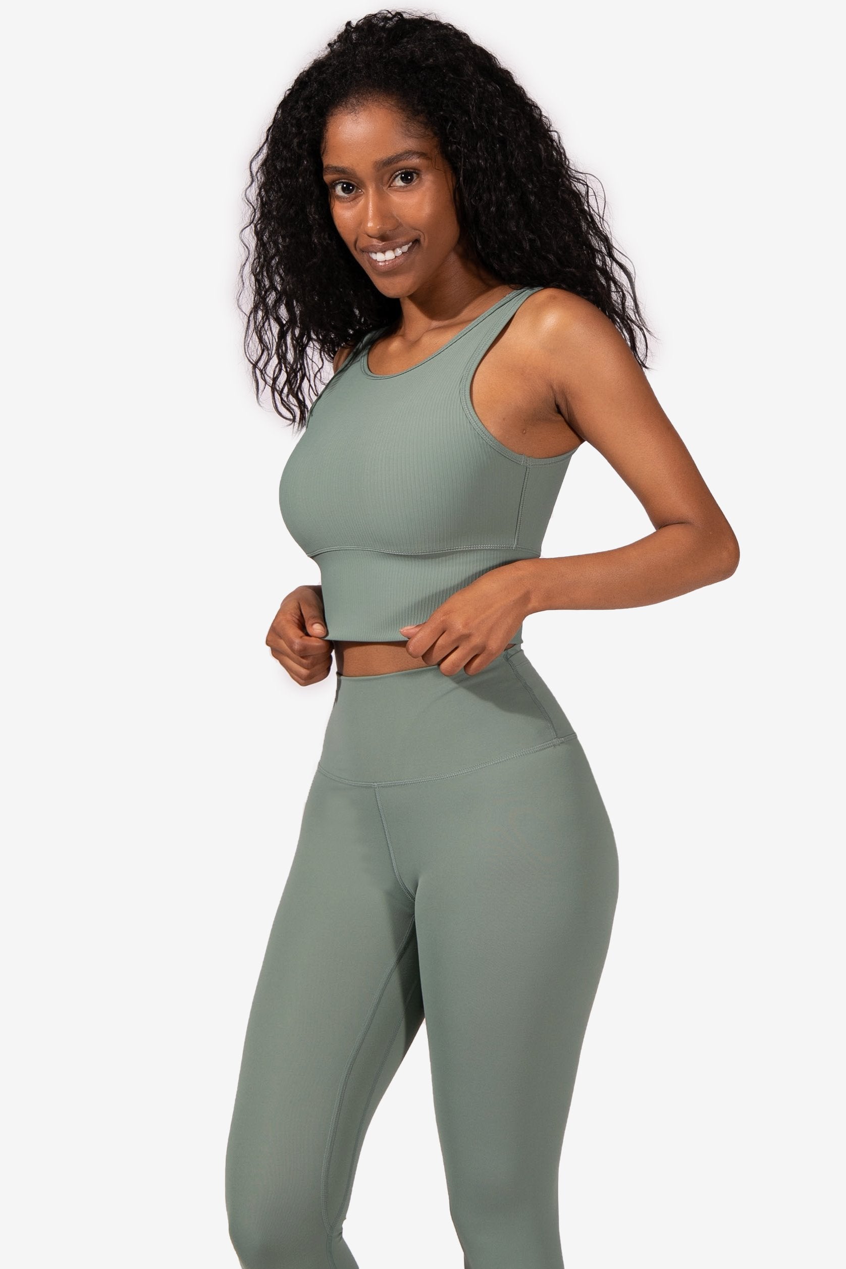 Reversible Low Back Tank Top - Green Sports Bra Jed North 