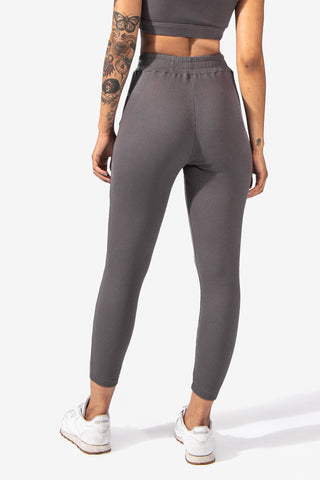 Ribbed Lounge Joggers with Pockets - Dark Gray Women's Joggers Jed North 