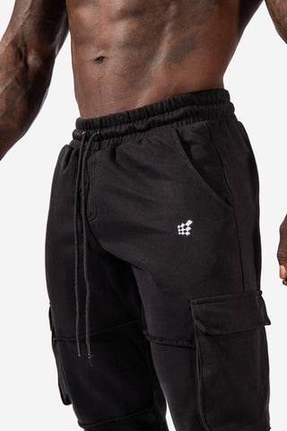 Slim Fit Cargo Style Joggers - Black Joggers Jed North 