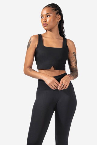 Versatile Front Notch Padded Crop Top - Black JNW-TSH Jed North 