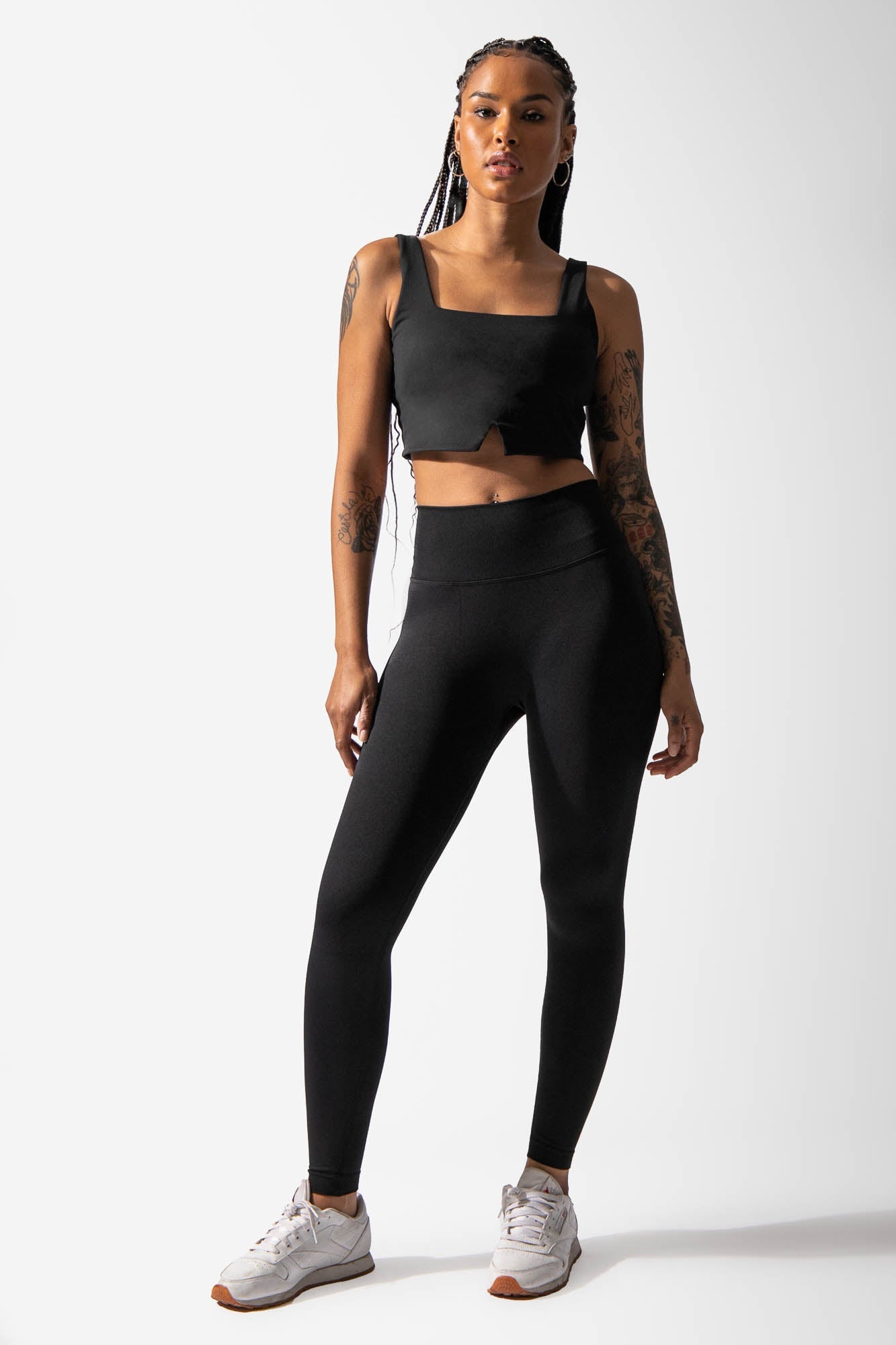 Versatile Front Notch Padded Crop Top - Black JNW-TSH Jed North 