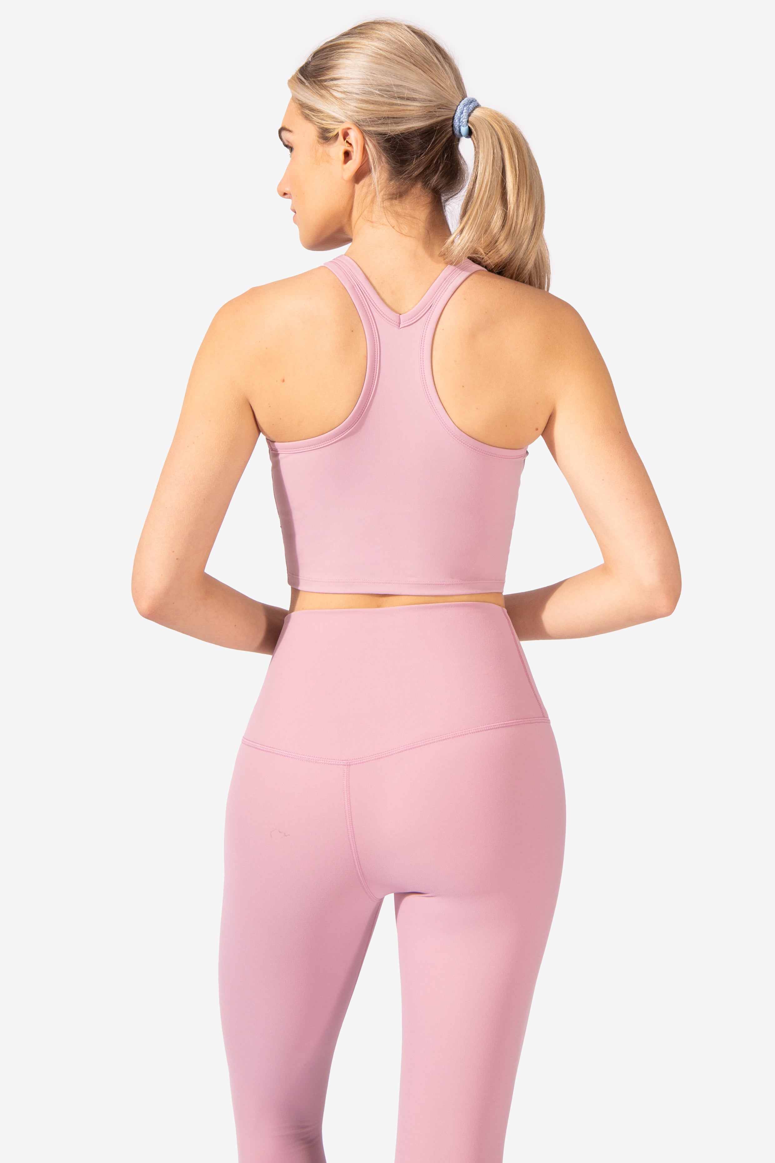 Women Pink Polo Crop Top With Yoga Pants