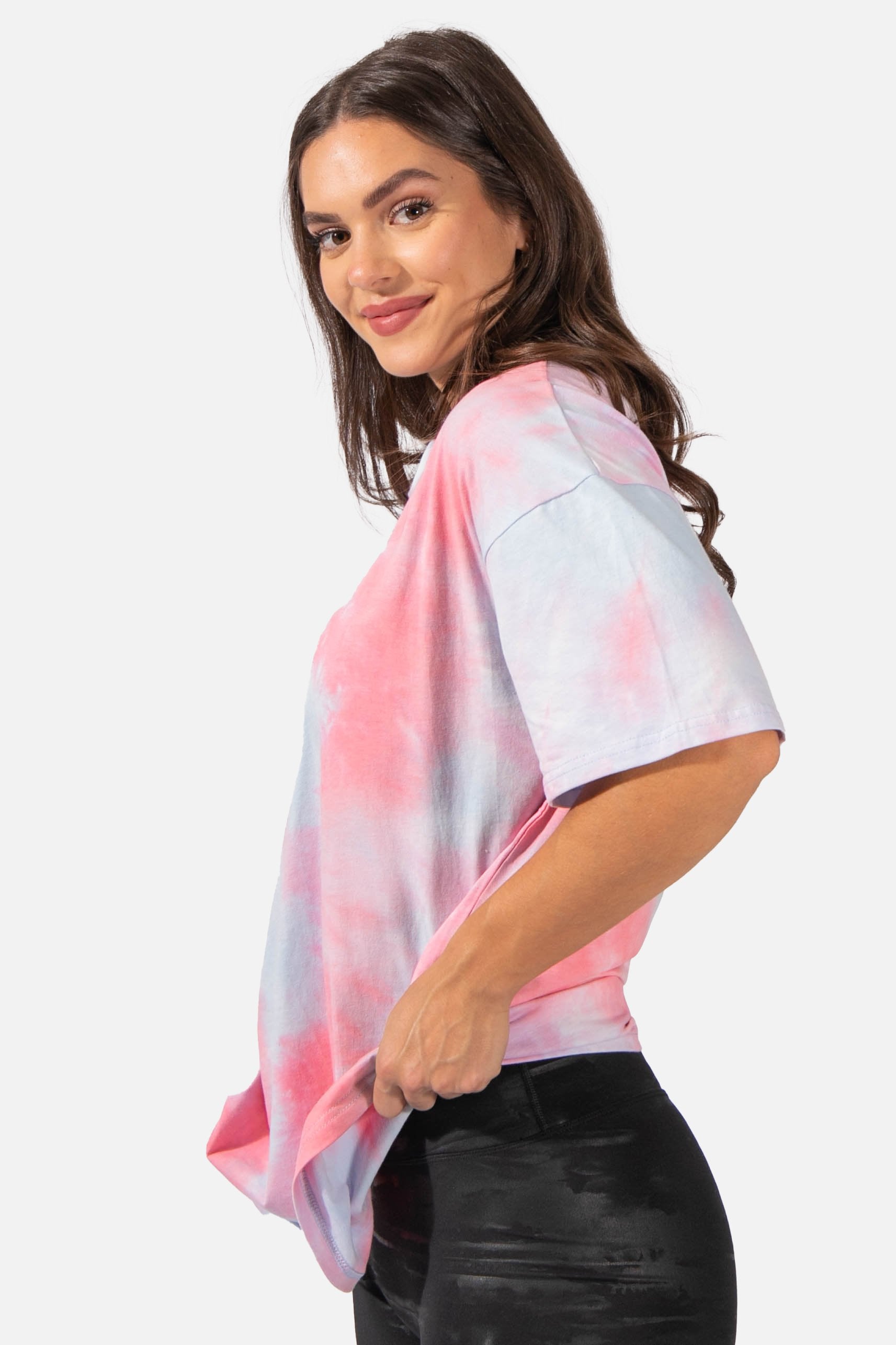 Women's Ultra-Soft Drop Shoulder Training Tee - Cotton Candy Tie Dye Women's Crop Top Jed North 