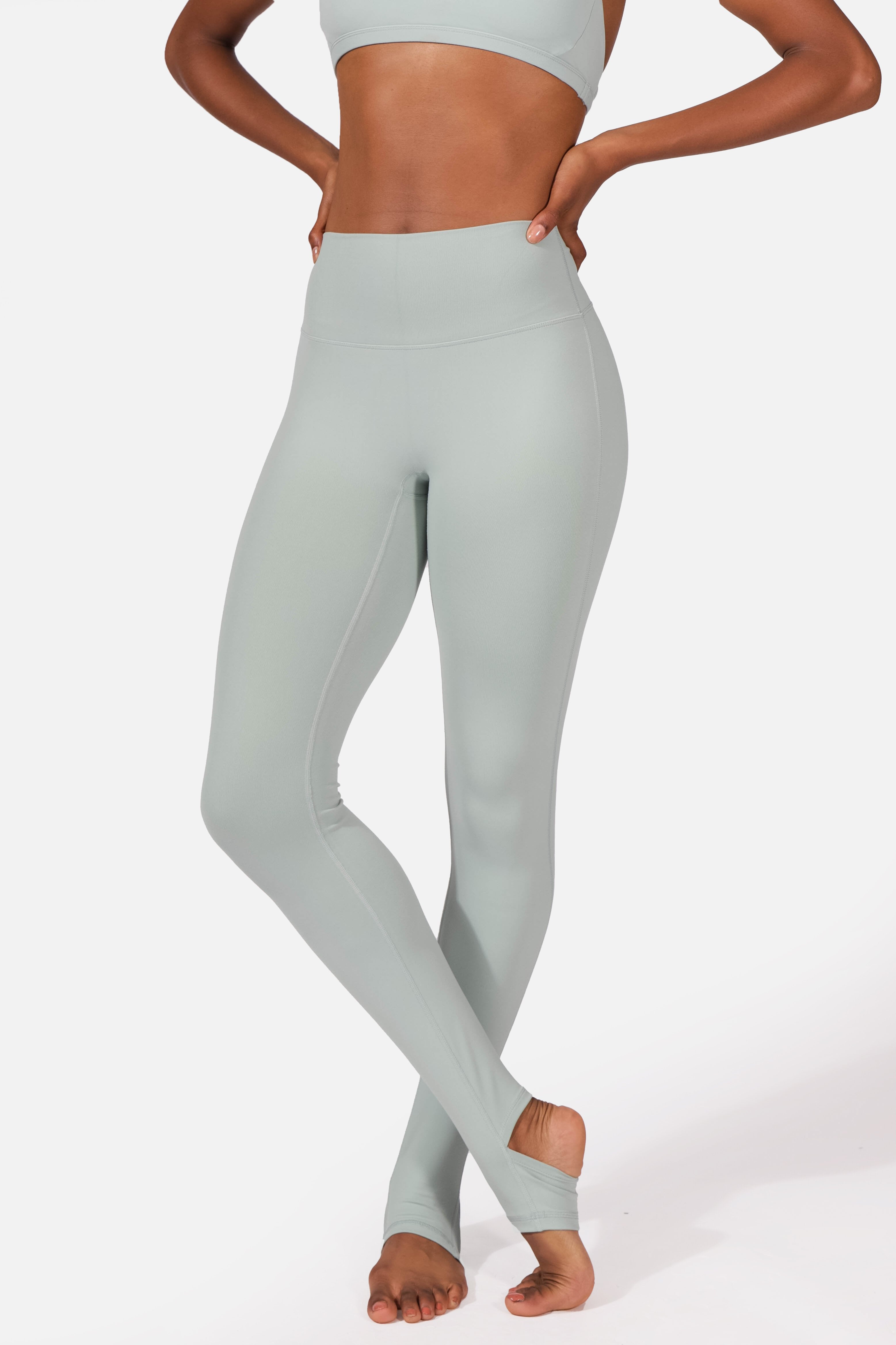 Yoga Full Length High Waisted Foot Strap Leggings - Mint Women Leggings Jed North 